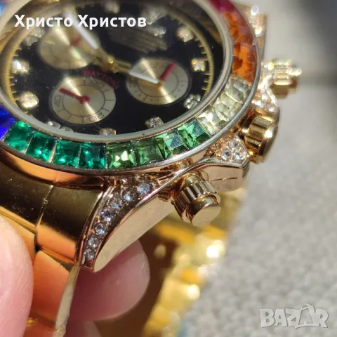 Мъжки луксозен часовник Rolex Daytona Rainbow 🌈 gold , снимка 3 - Мъжки - 47008694