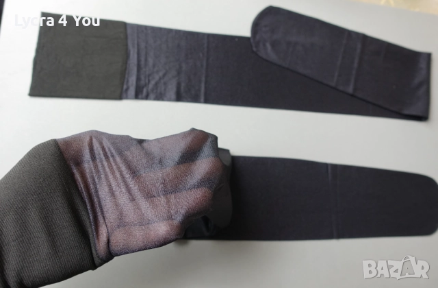 M/L черни лъскави чорапи с ликра и широка плоска лента, снимка 4 - Бельо - 52384166