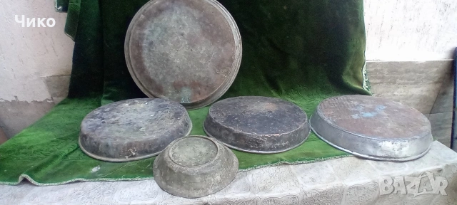 Стари бакърени тави , снимка 15 - Антикварни и старинни предмети - 54125986