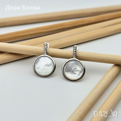 Сребърни обеци: "Сияние", снимка 2 - Обеци - 52334908