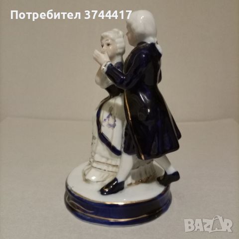 Рядка Винтаж кобалтово синя танцуваща двойка от от викториански/колониален порцелан , снимка 2 - Статуетки - 45180981
