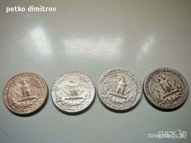 Silver quarter and dimes сребърни центове 25 и 10, снимка 4 - Нумизматика и бонистика - 53395788