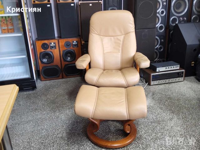 Ekornes Stressless Скандинавско Релакс Кресло Със Табуретка , снимка 2 - Дивани и мека мебел - 46623856