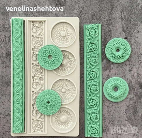 Силиконов молд форма барокови орнаменти гипс смола фондан за декорация на торта , снимка 2 - Форми - 54181874