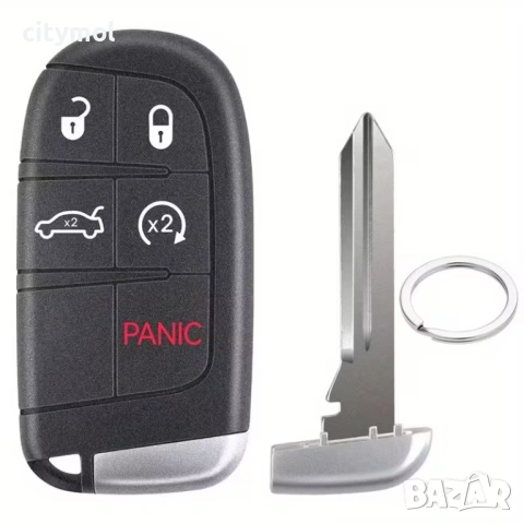 Кутийка за ключ с 5 бутона и острие за Jeep, CHRYSLER, DODGE, FIAT – смарт ключ