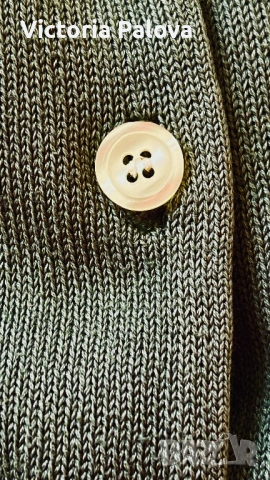 Скъпа жилетка от плетен мерсеризиран памук цвят olive, 42р-р, снимка 11 - Жилетки - 53900352