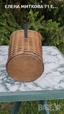 Ратанова поставка за чадъри/бастуни с дръжка от ковано желязо, снимка 4 - Други стоки за дома - 45514692