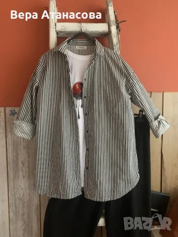 💄💄💄 Oversized риза на райета🍎 с/м🍓