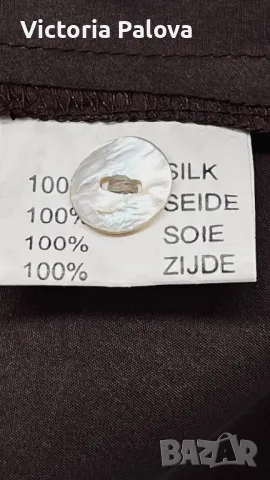 Копринена риза цвят кафе, снимка 12 - Ризи - 49732684