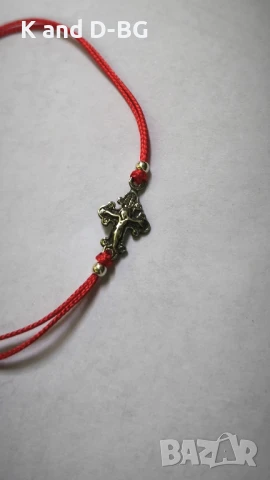 Гривна против уроки. гривничка от червен конец и сребърни елементи пробва 925, снимка 9 - Гривни - 50730591