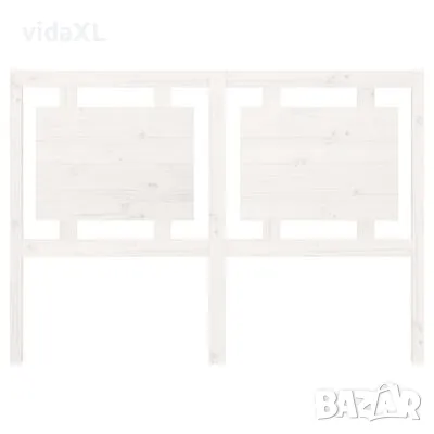 vidaXL Горна табла за легло, бяла, 140,5x4x100 см, бор масив（SKU:817936）, снимка 3 - Спални и легла - 49117626