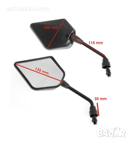 Огледала за мотор Ф8/Ф10мм 2бр/к-т-37047, снимка 4 - Аксесоари и консумативи - 49859665