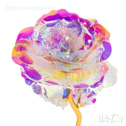 Вечна Роза в кутия със златно покритие 40см с LED светлини, снимка 8 - Други - 53091849