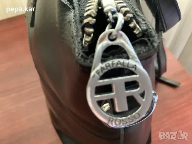 Чанта -Черна кожена чанта Farfalla rosso НОВА, снимка 8 - Чанти - 50125495