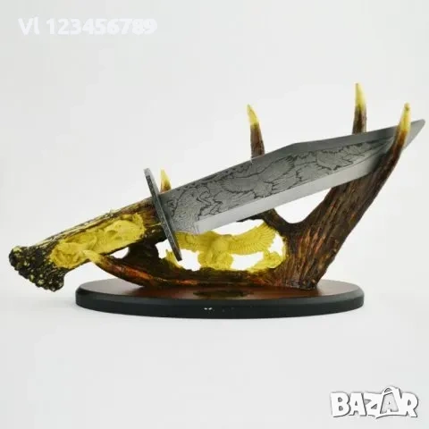 Огромен гравиран ловен нож 23 х 38см (елен), снимка 7 - Ножове - 53813558