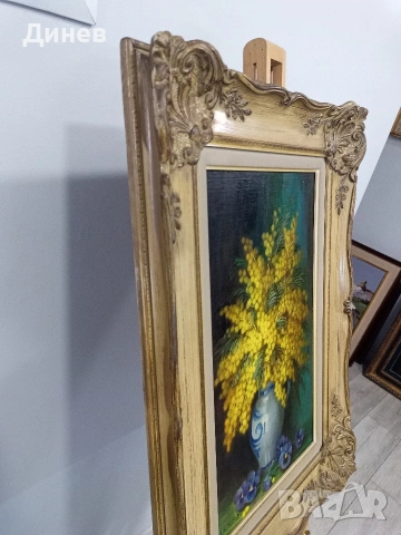 Автентичен белгийски натюрморт – A. De Meester-V.d. Heuvel, снимка 3 - Картини - 53966383