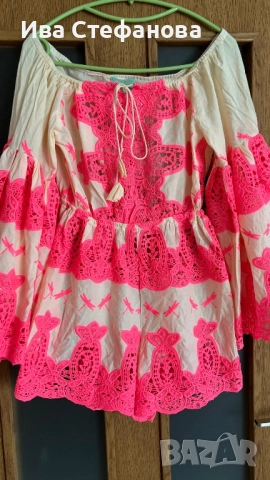 Нов рязана дантела елегантен бял розов гащеризон , снимка 2 - Гащеризони - 40796952