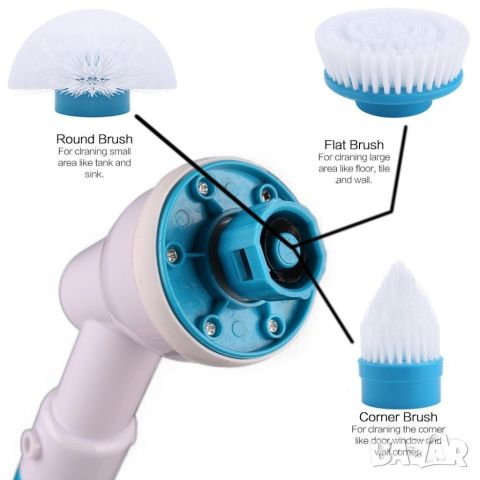 Електрическа четка за почистване на баня Spin scrubber/ Четката работи с акумулаторна батерия. Тя се