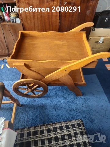 Дървена количка за сервиране или декор , снимка 10 - Градински мебели, декорация  - 53879811