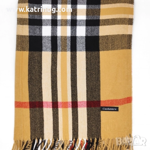 Бежов зимен комплект Burberry-Шал и ръкавици Код на продукта:DAK-0046, снимка 2 - Подаръци за жени - 52292786