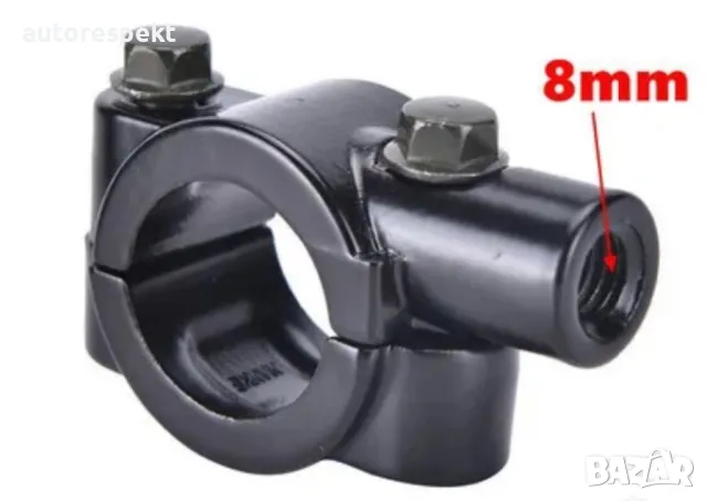 Стойка конзола за огледалото на мотоциклет - 8мм черен 2бр/к-т, снимка 1