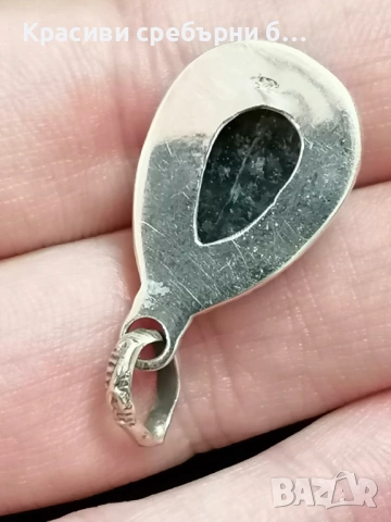 Сребърна висулка с кианит, снимка 3 - Колиета, медальони, синджири - 53188488