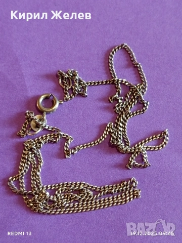 Сребърен синджир тип плетка Керб финно елегантно бижу 52356, снимка 5 - Колиета, медальони, синджири - 52844993