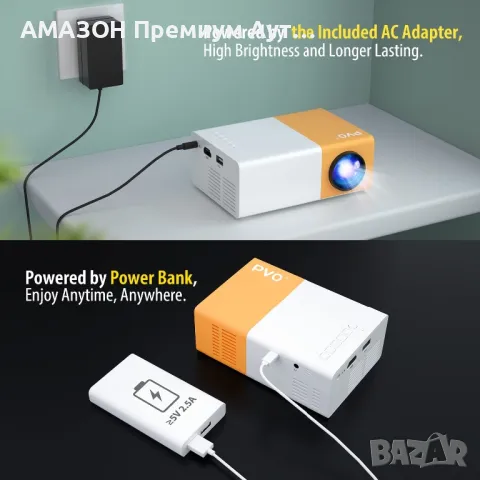 PVO Мини LED видео проектор/Full HD/забавления за деца/домашно кино/HDMI/USB/дистанционно , снимка 12 - Плейъри, домашно кино, прожектори - 47721652