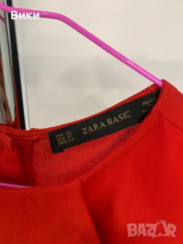 Zara червена риза в размер XS, снимка 6 - Ризи - 46219178