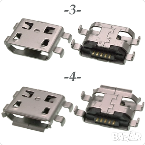 Букса  конектор USB micro  , 2/5 pin connector, снимка 3 - Ремонт на друга електроника - 40051806