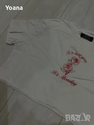 ТЕНИСКА BERSHKA ITS NOT YOU ITS MONDAY, снимка 2 - Тениски - 50394787