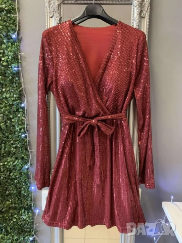 🪩Бляскава рокля с пайети  , снимка 3 - Рокли - 51681636