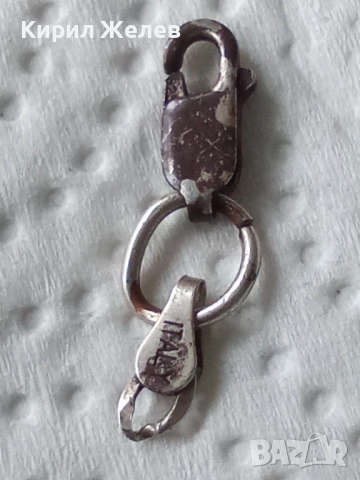 Сребърна карабинка закопчалка 31941, снимка 2 - Колиета, медальони, синджири - 52339387