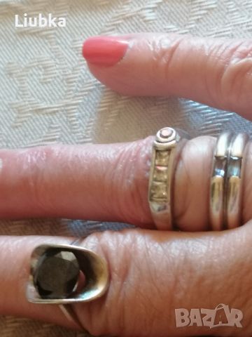 сребърни пръстени с камъни, снимка 1 - Пръстени - 46231572