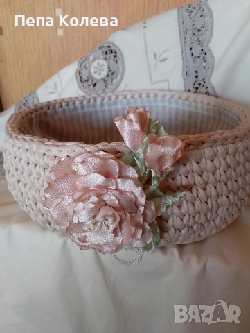 Панери-ръчно изработени от прежда Макарон , снимка 6 - Декорация за дома - 53871334
