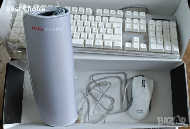 Mars Gaming MCPXW Gaming Combo, комплект 3 в 1, клавиатура+мишка+огромна подлложка, снимка 5 - Клавиатури и мишки - 52547605