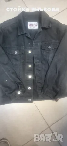 Мъжко яке дънкено в черно, снимка 1