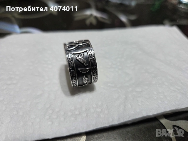 мъжки сребърен пръстен, снимка 4 - Пръстени - 53500525