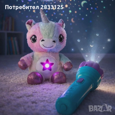 Плюшена играчка с нощна лампа 2в1 + детски фенер-проектор със светлинни картинки, снимка 3 - Плюшени играчки - 53771372