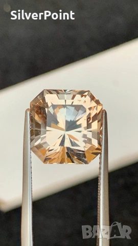 Топаз праскова голям asscher cut, снимка 2 - Други - 54274800