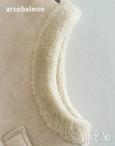 Дамско топло широко кожено яке без ръкави с шевове от полар, 2цвята , снимка 15 - Якета - 43487400