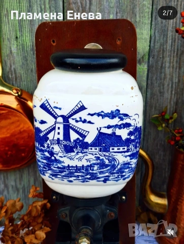 Стенна порцеланова мелничка Delft , снимка 5 - Сервизи - 53092436