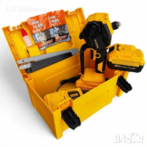 Акумулаторна Резачка 36V 8Ah с Шина 15 см – Трион с Автоматично Смазване и 2 Вериги. , снимка 6 - Други инструменти - 52528064