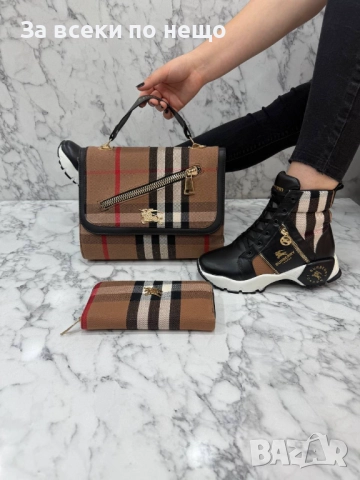 Burberry Дамски Комплект Маратонки Чанта И Портмоне Бърбъри - Налични Различни Цветове Код SK318, снимка 8 - Чанти - 52598704
