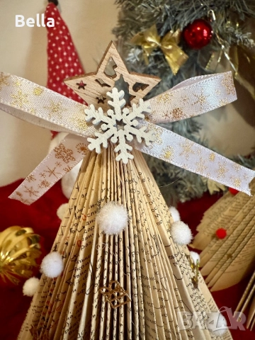 Уникална ръчно изработена сгъваема коледна елха | Рециклирани мат, снимка 6 - Други - 52443326