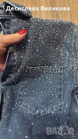 Дънково яке тип риза , снимка 2 - Якета - 51996296