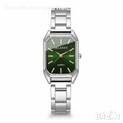 Дамски кварцов часовник IRLANDY – правоъгълен корпус, стоманена верижка, сребрист или златист, снимка 8 - Дамски - 52349028