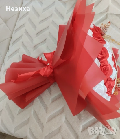 Сърце от сатенени рози , снимка 5 - Други - 53481245