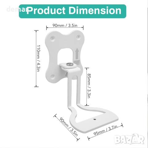 Стенна скоба за високоговорител LICAEVEY, въртяща се, стабилна, метална, за Era 100, бяла, снимка 7 - Други стоки за дома - 51951478