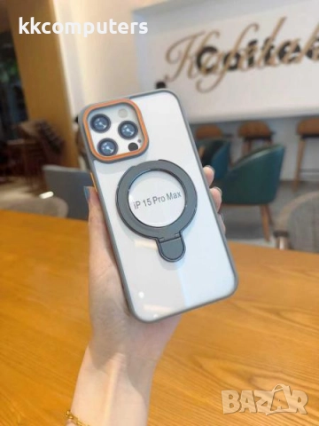 Калъф силикон MagStand Cover Прозрачен / Лилава рамка / за iPhone 17 Pro 6.3 Баркод : 3132539